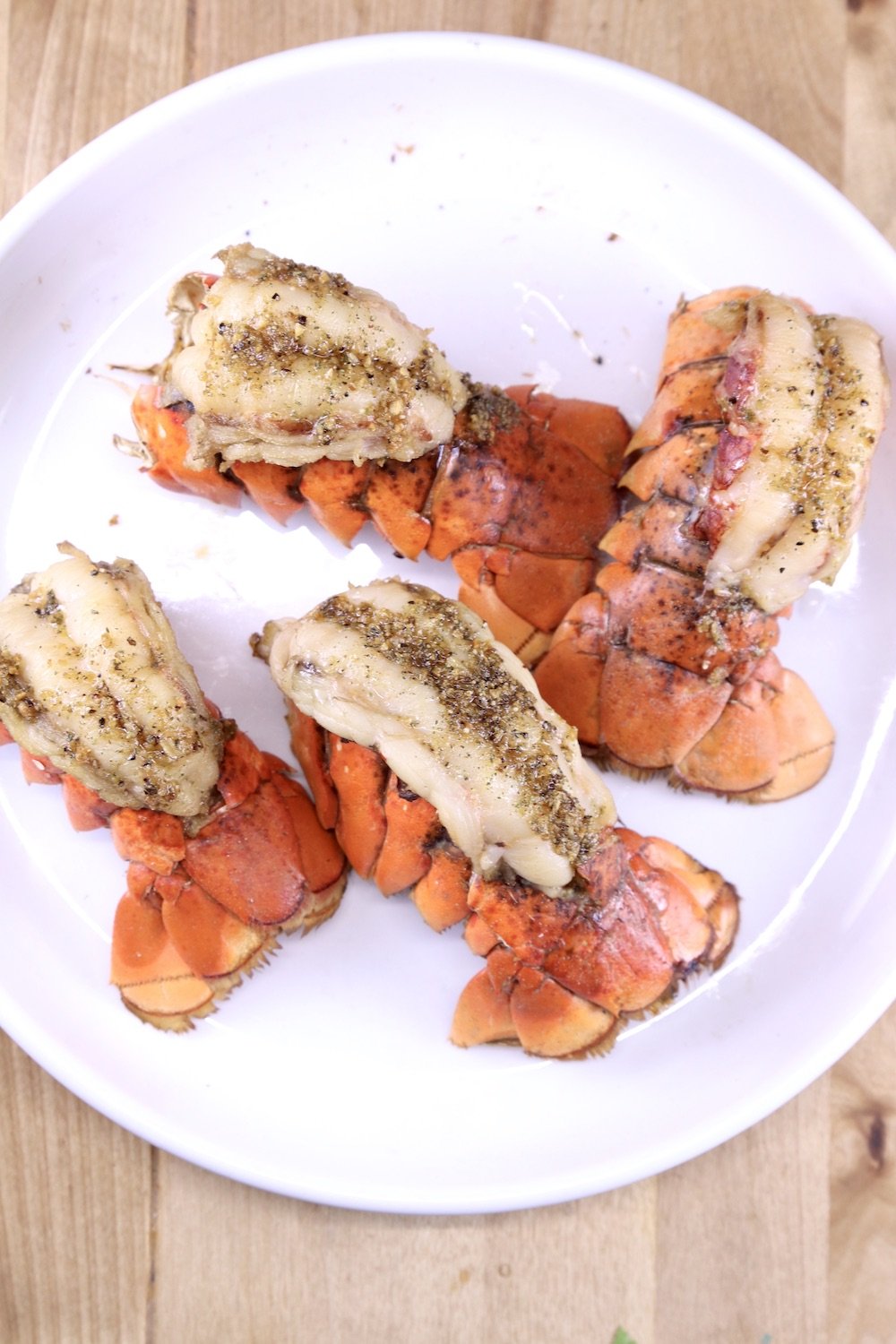 plate of grilled lobster tails