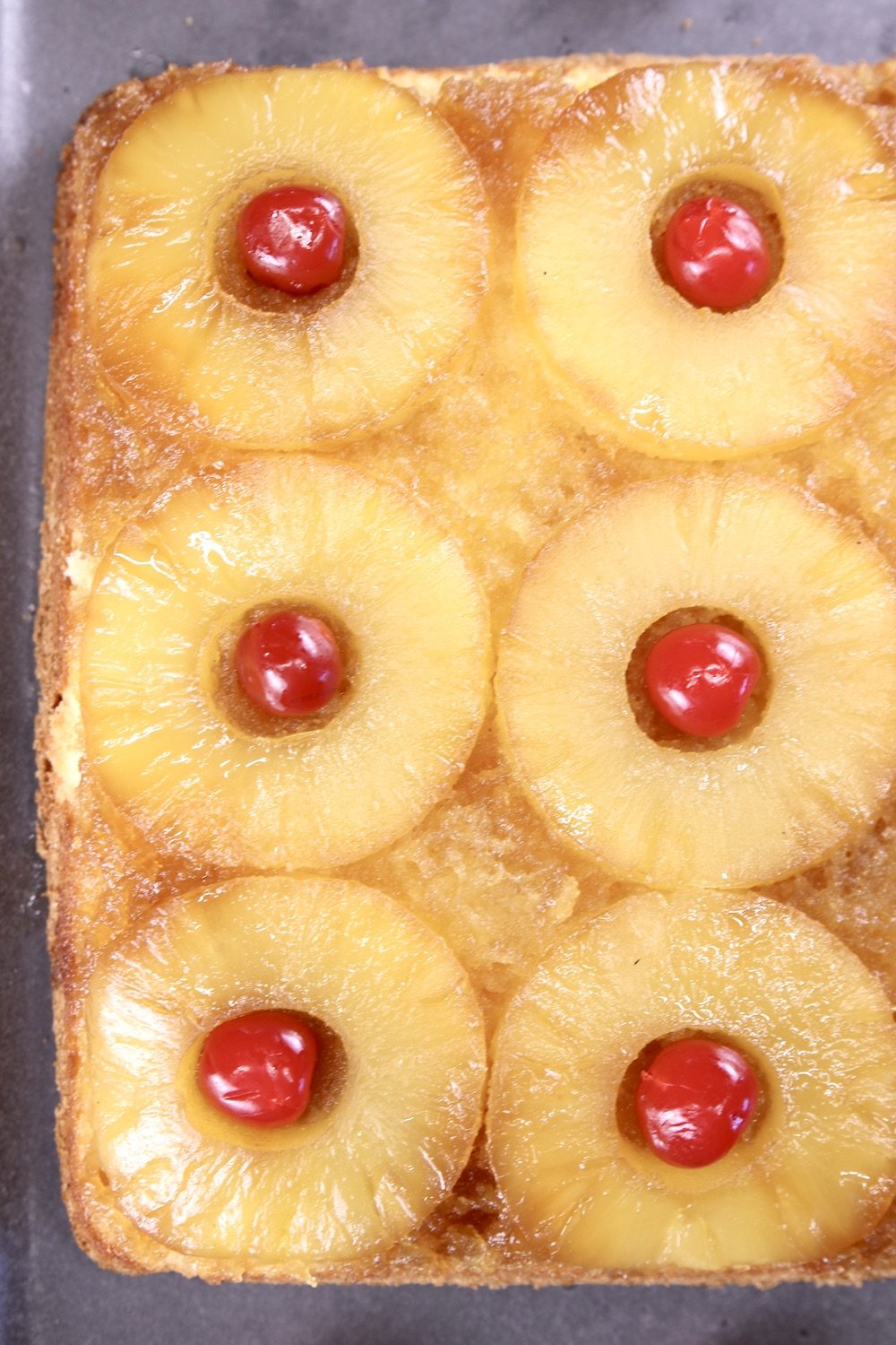 Pineapple Upside Down Cake close up