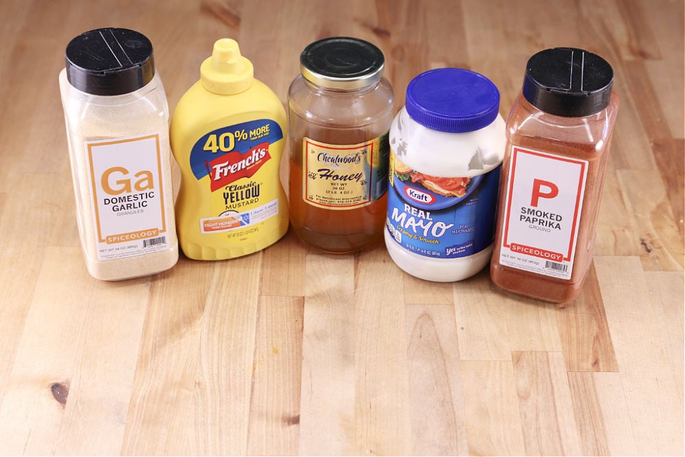 Ingredients for honey mustard sauce