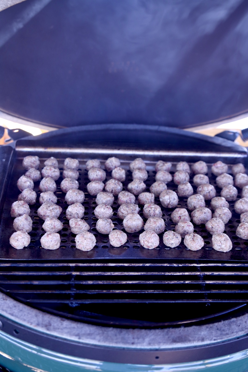 meatballs on a grill