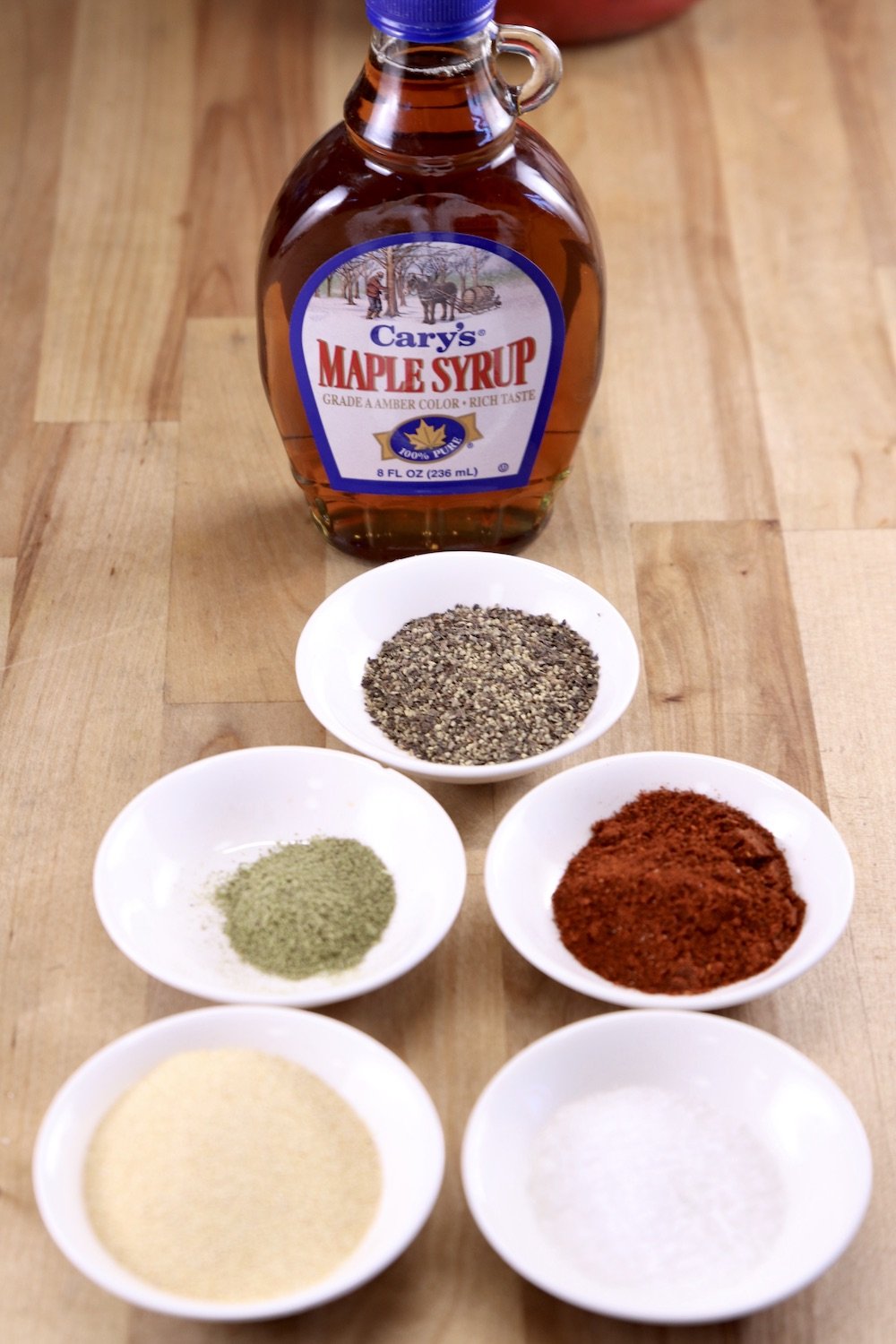 ingredients for maple glaze
