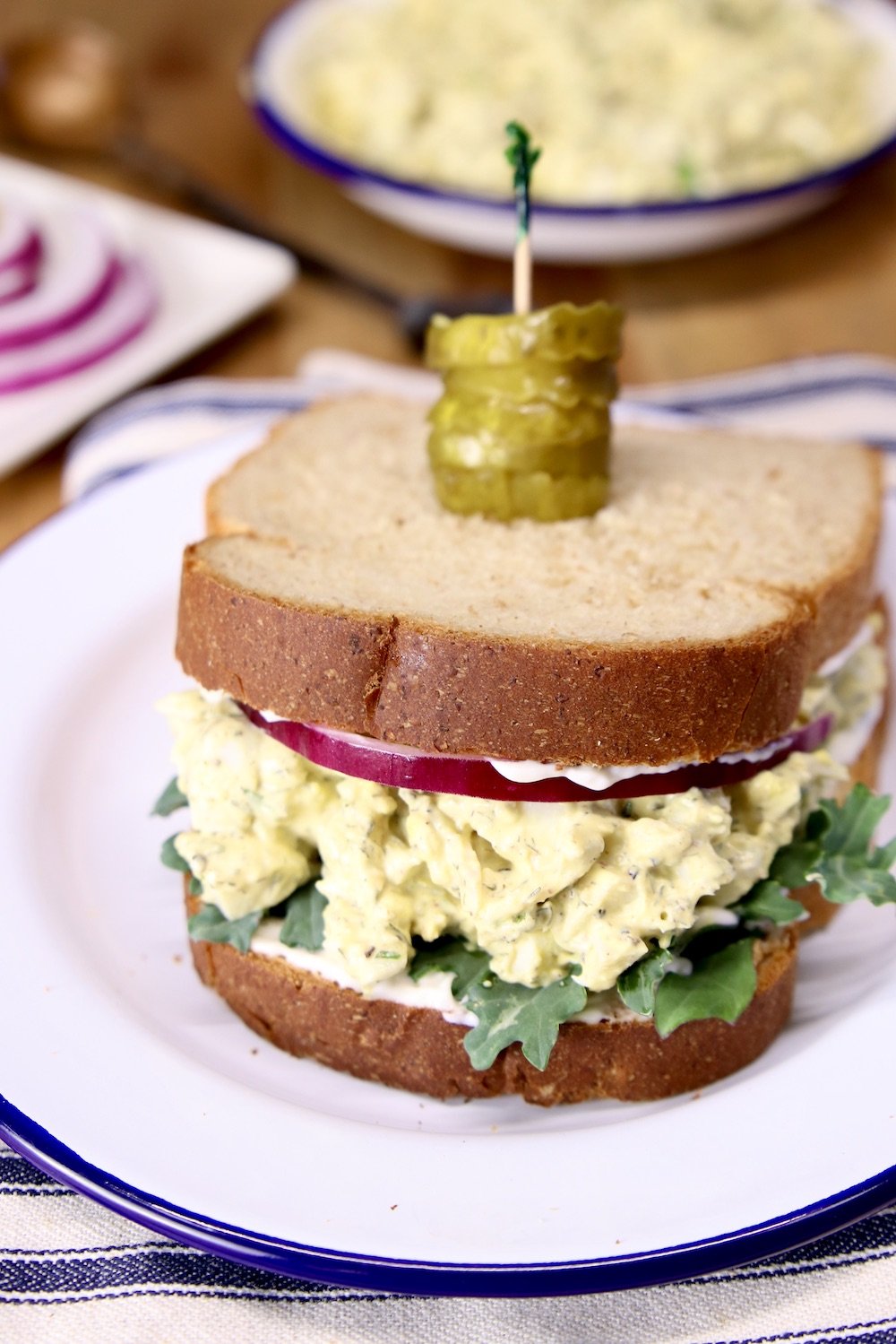 Egg Salad Sandwich with pickles