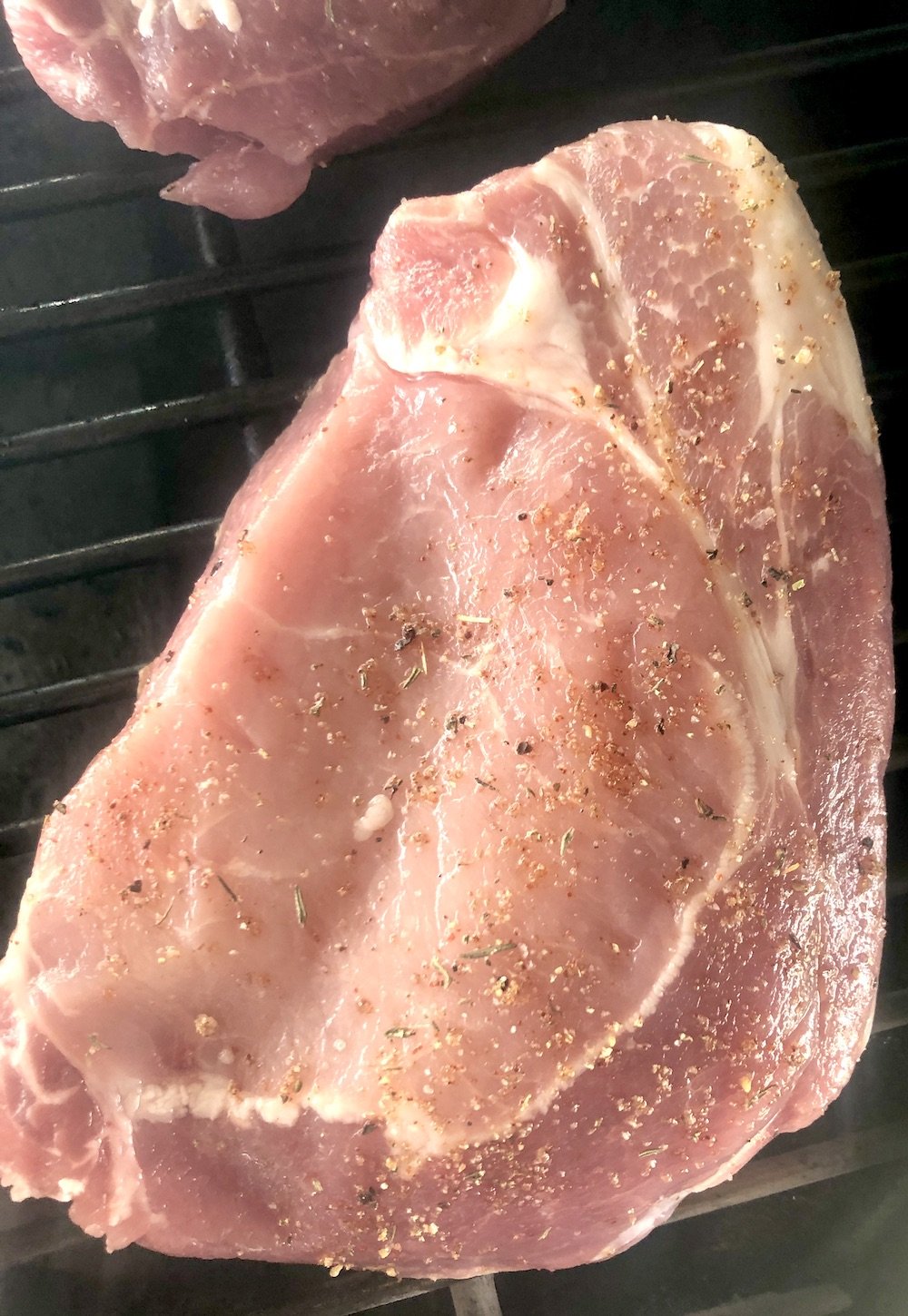 pork chop on the grill