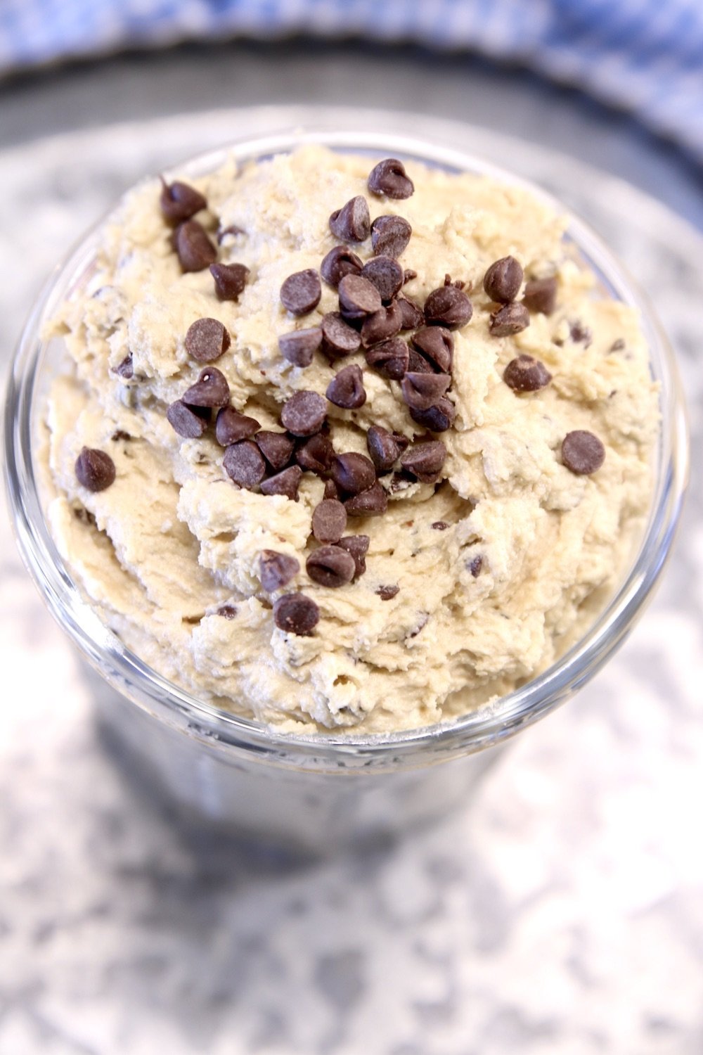 Cookie Dough with chocolate chips in a jar