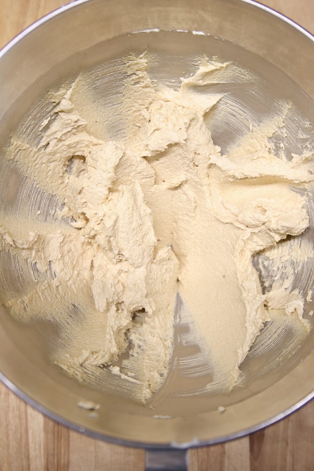 beaten butter and sugar for cookie dough