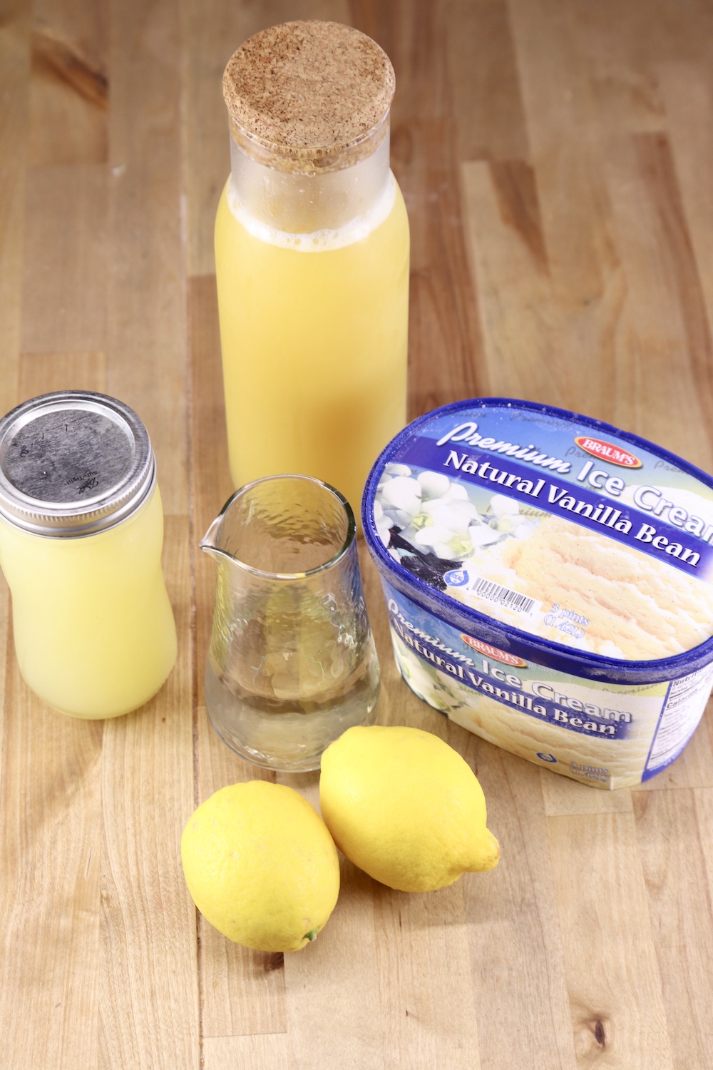 ingredients for frosted pineapple lemonade