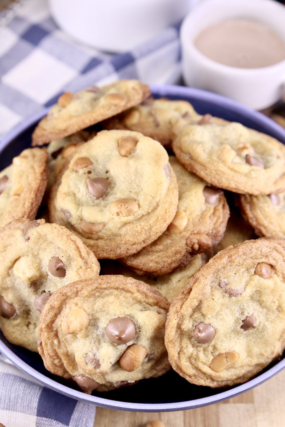 bowl of chocolate chip cookies