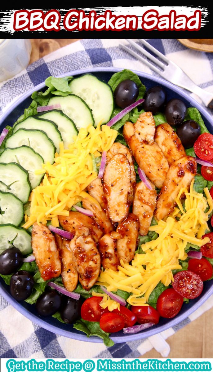 BBQ Chicken Salad with text overlay