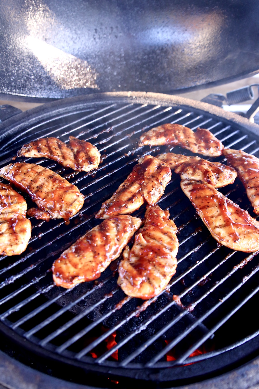 bbq chicken tenders on grill