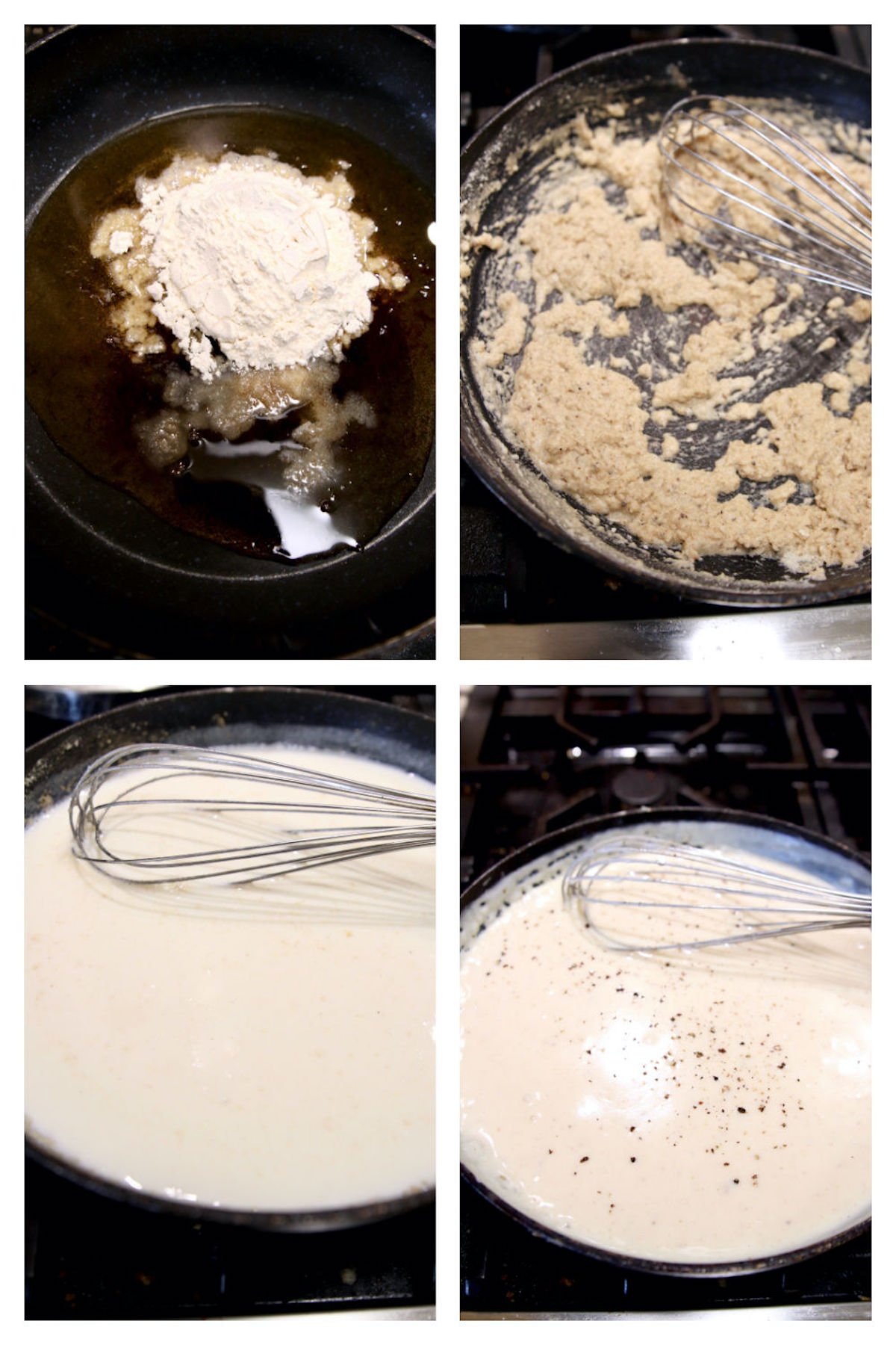 making milk gravy collage