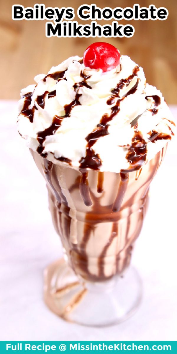 chocolate shake with Irish Cream - text overlay