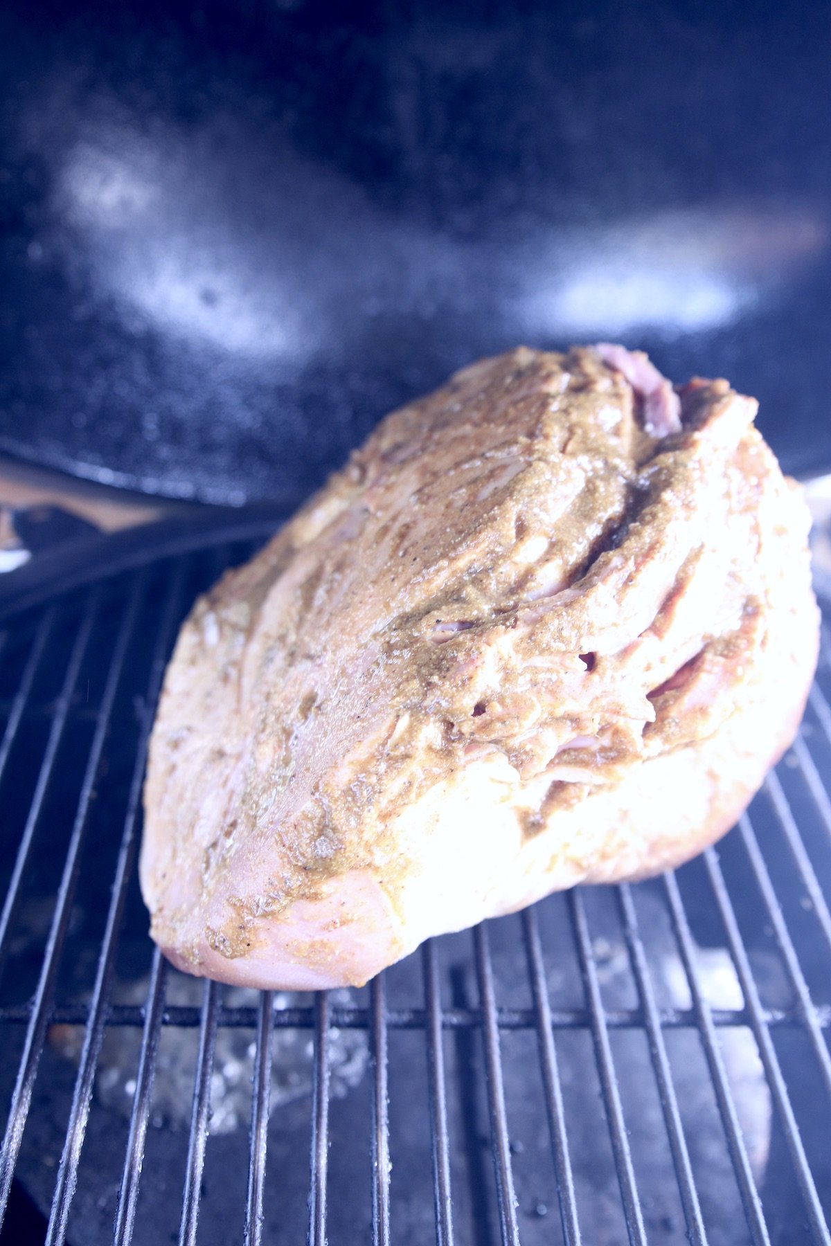 spiral glazed ham on grill