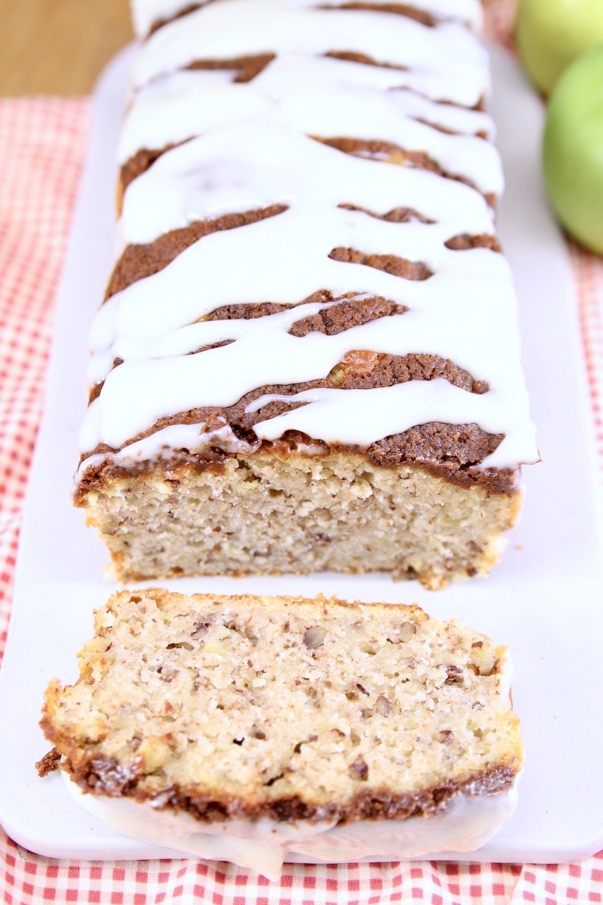 Apple Bread with cream cheese icing