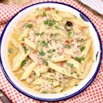 bowl of chicken penne pasta