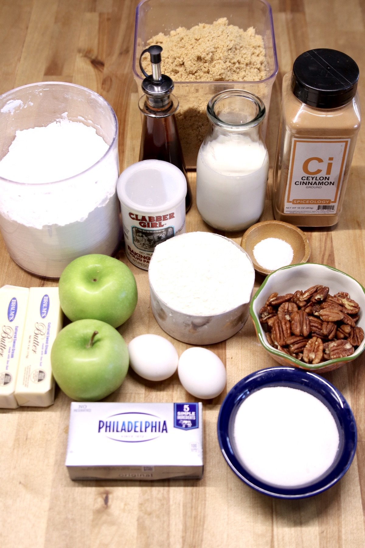 ingredients for apple bread
