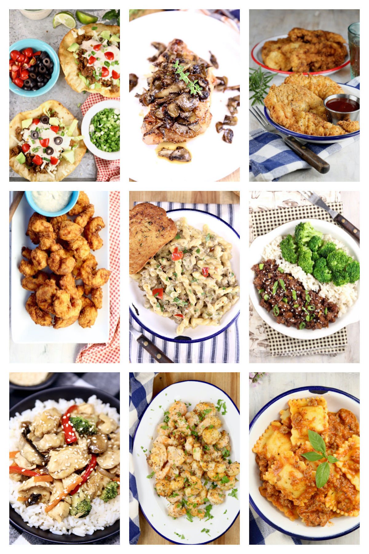 9 quick dinner recipes collage