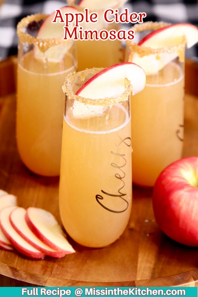 Apple Cider Mimosas on a tray