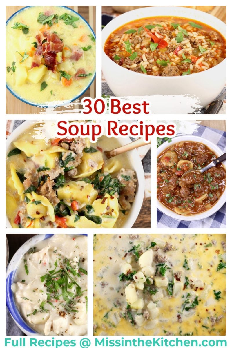 30 Best Soup Recipes collage with text overlay