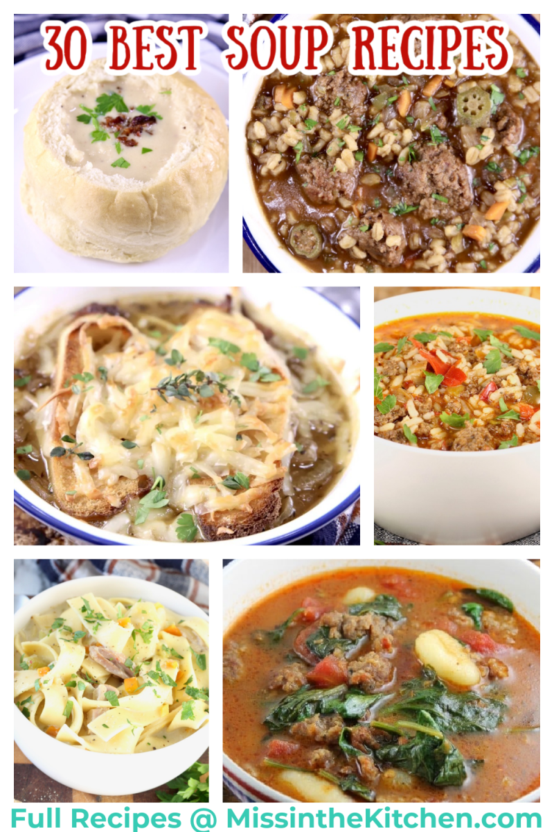 30 Best Soup Recipes Collage with text