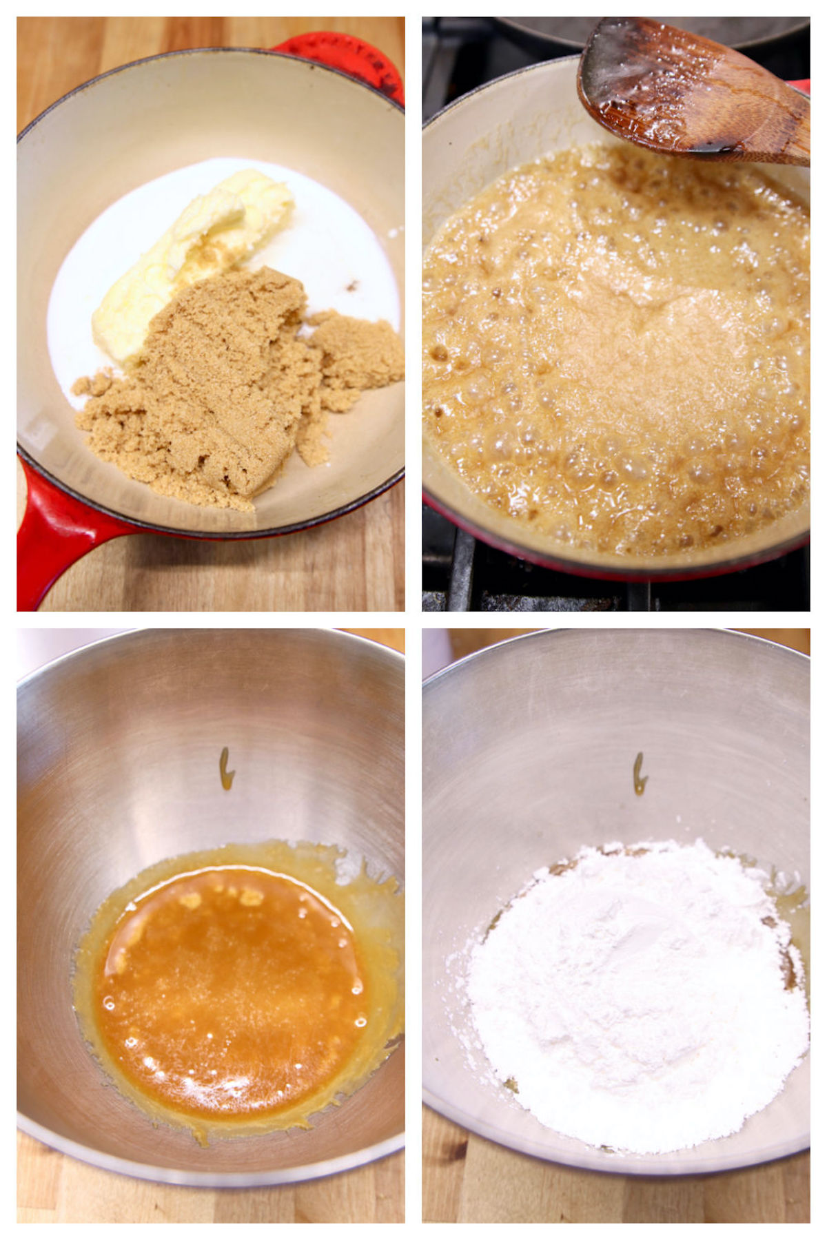 making brown sugar icing collage