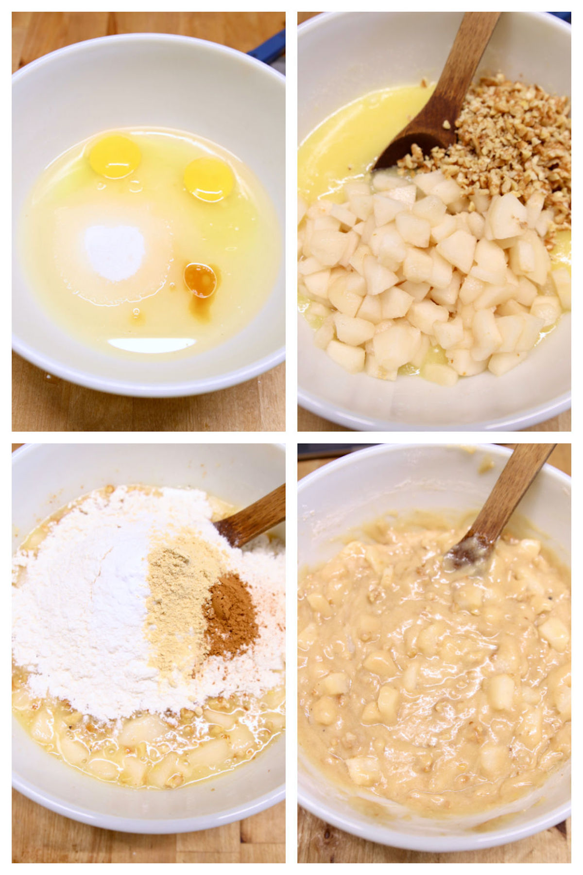 collage making pear cake
