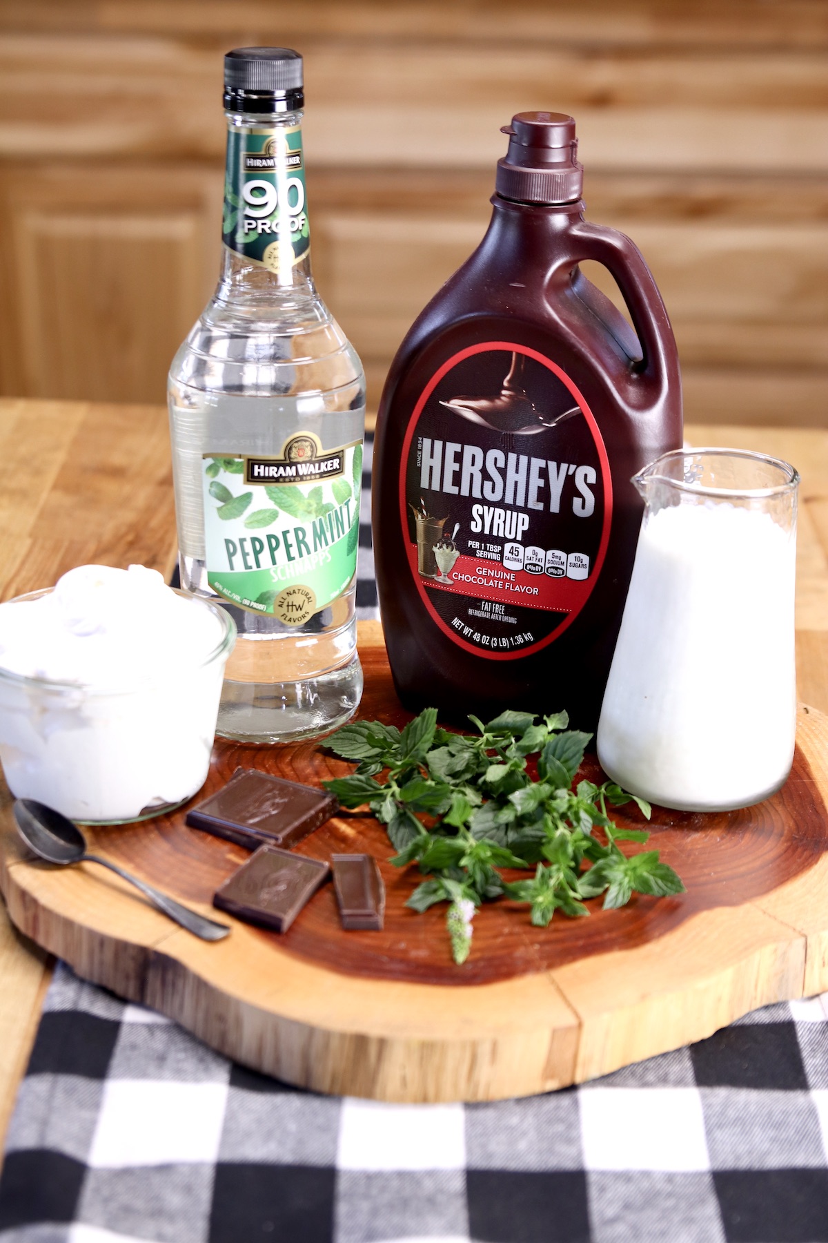 ingredients for spiked peppermint hot chocolate