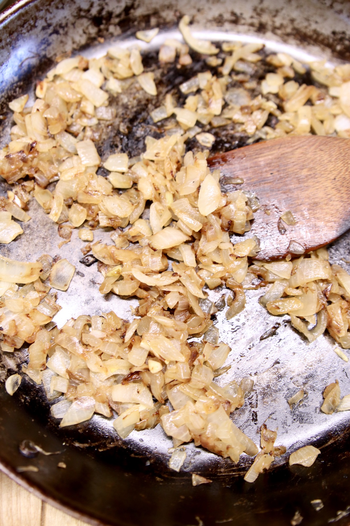 caramelized onions in a skillet