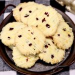cranberry orange cookies with white chocolate drizzle