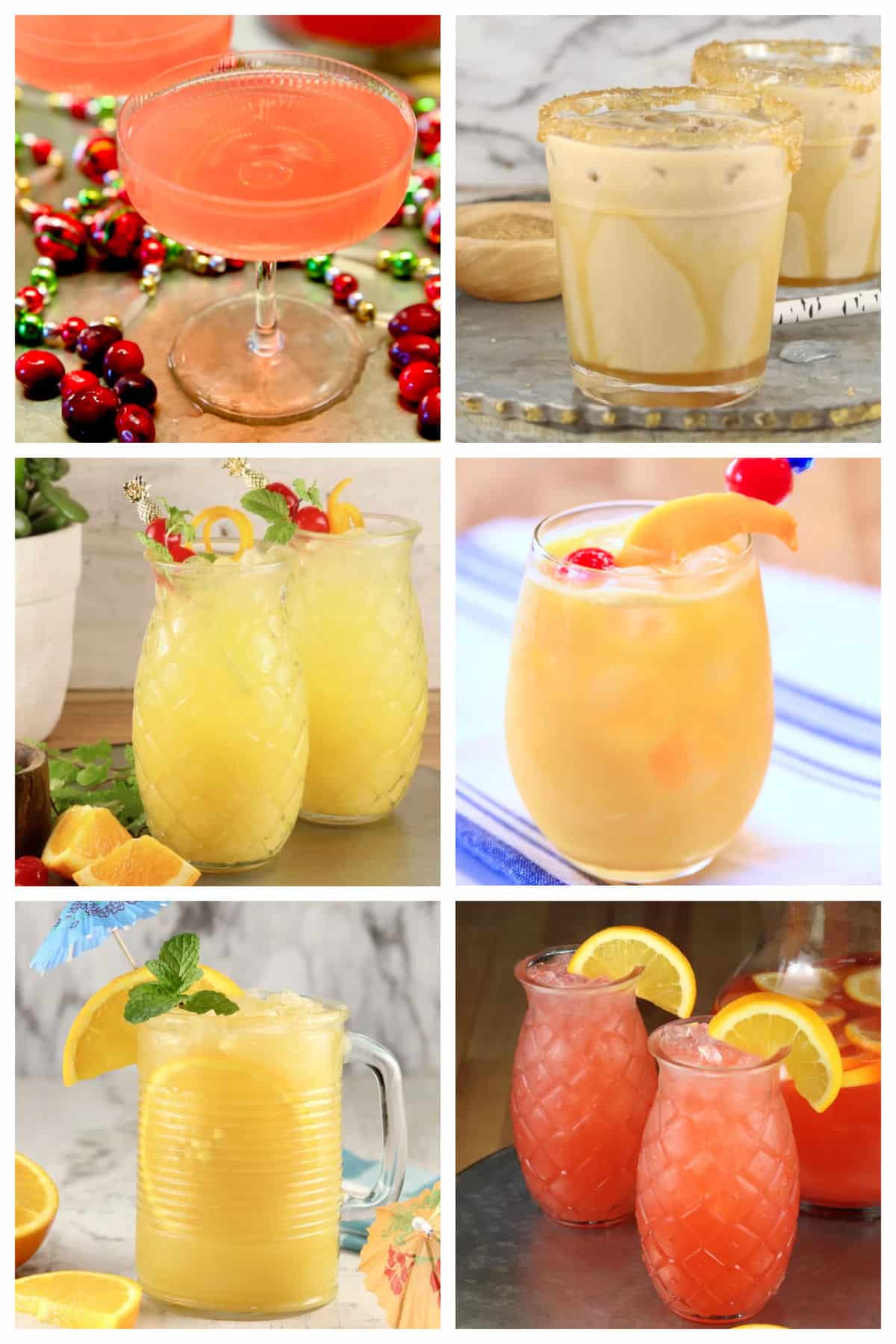 Collage of vodka cocktails.
