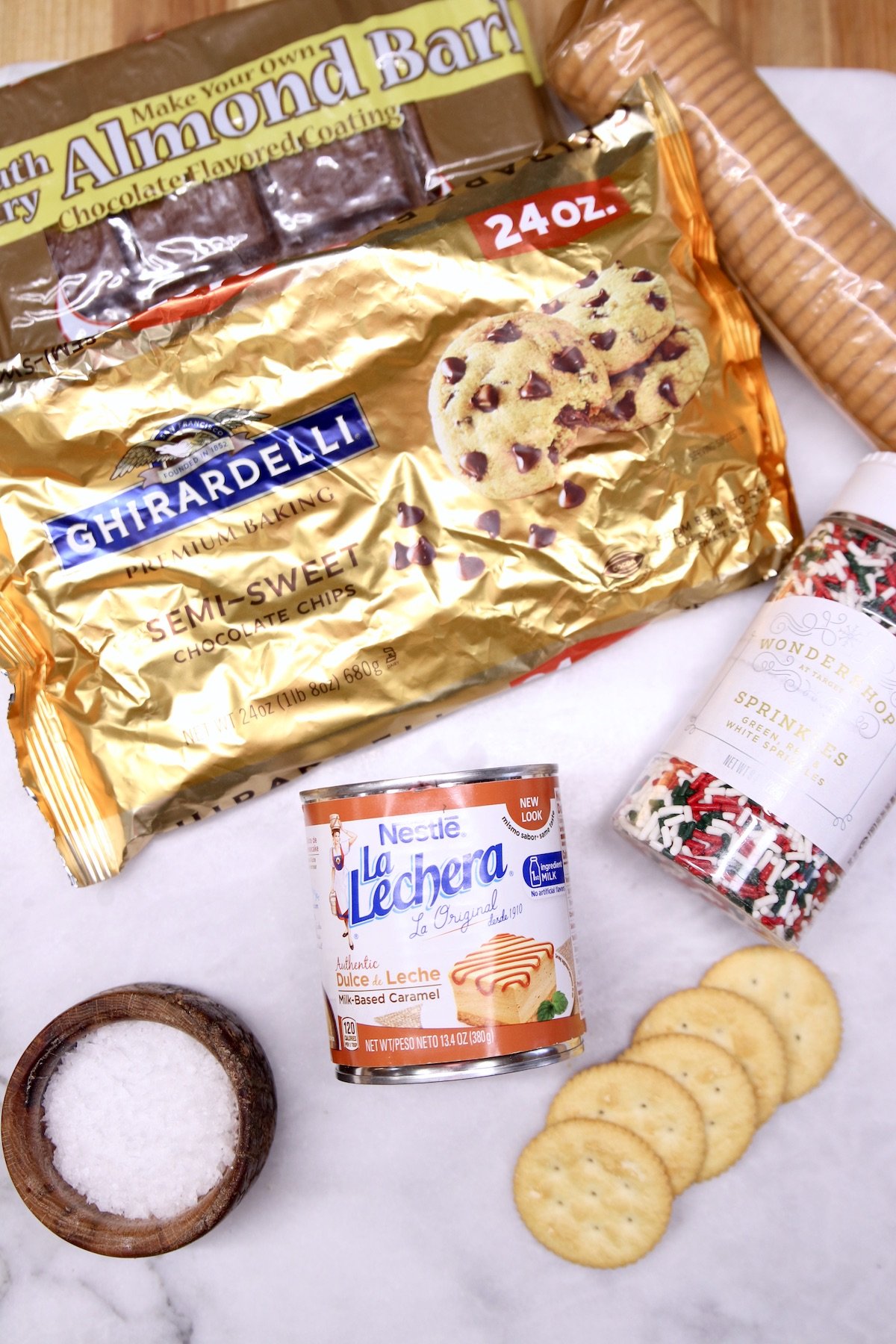 ingredients for caramel ritz cookies