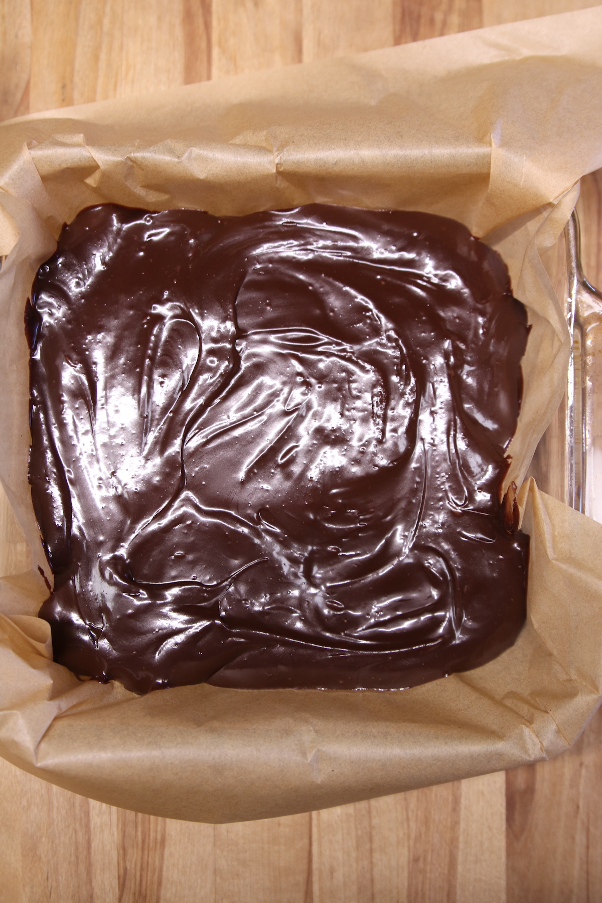 pan of chocolate fudge