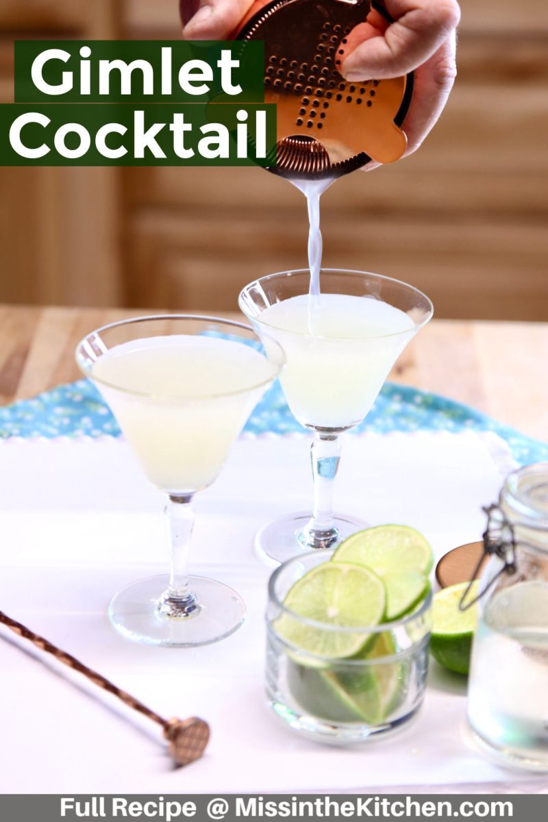 gimlet cocktail - text overlay