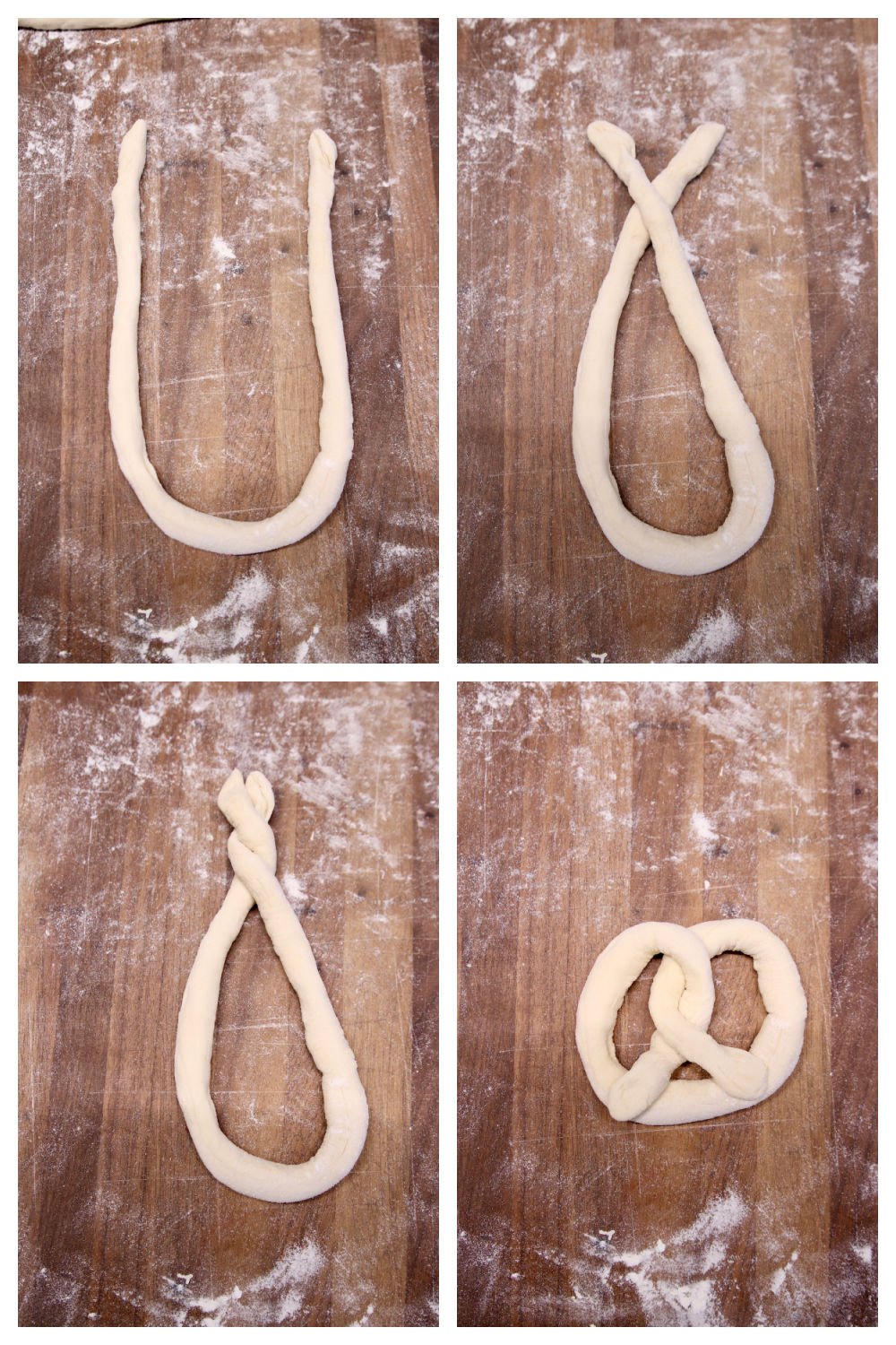 step by step shaping pretzels