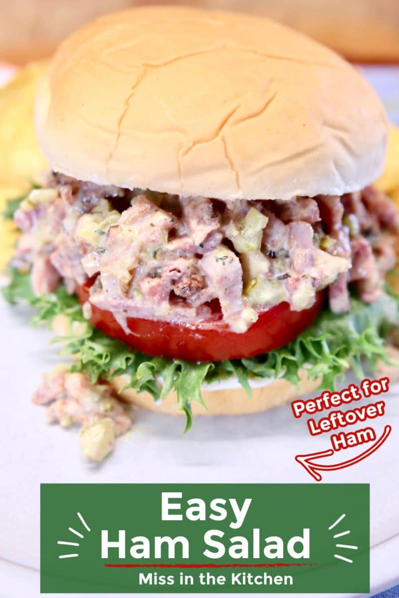 Easy Ham Salad Sandwich - text overlay.