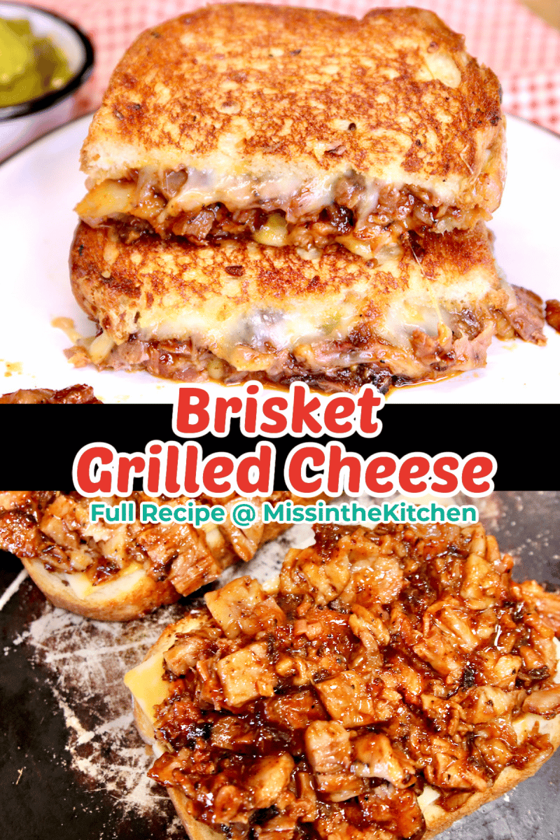 Brisket Grilled Cheese collage.