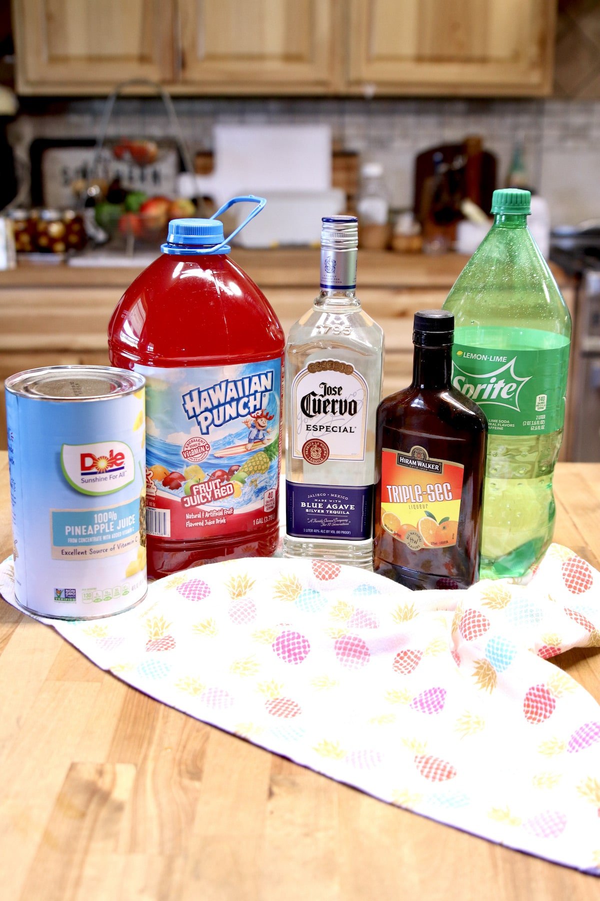 Ingredients for tequila punch.