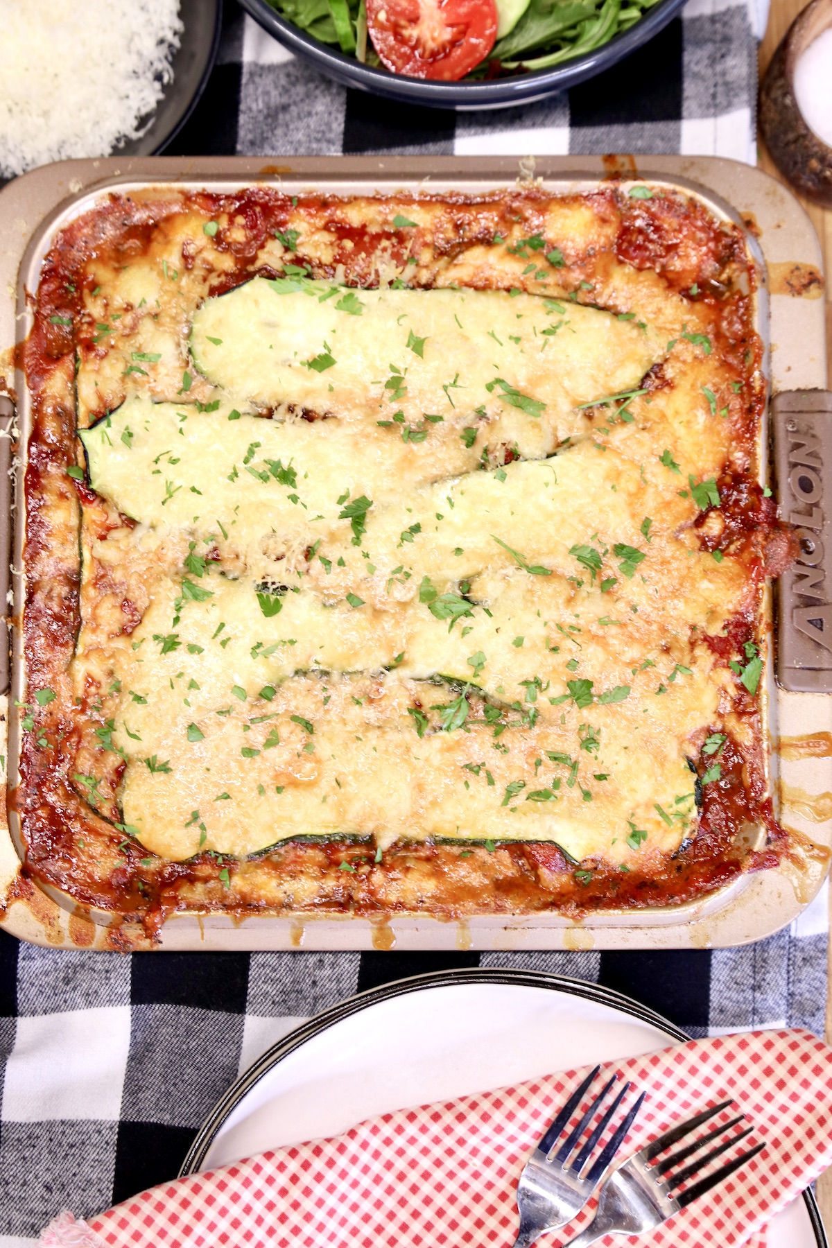 Pan of lasagna.