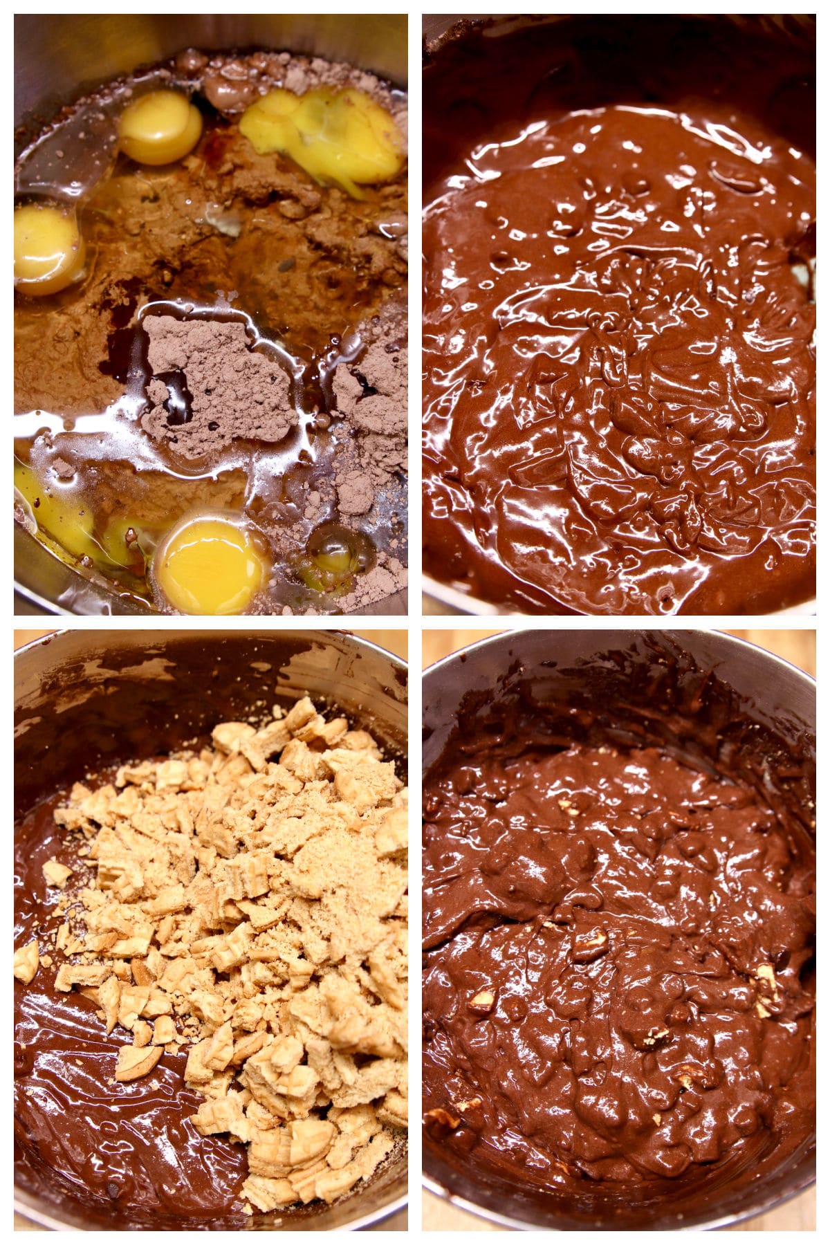 Collage making brownie batter with Nutter Butter Cookies.