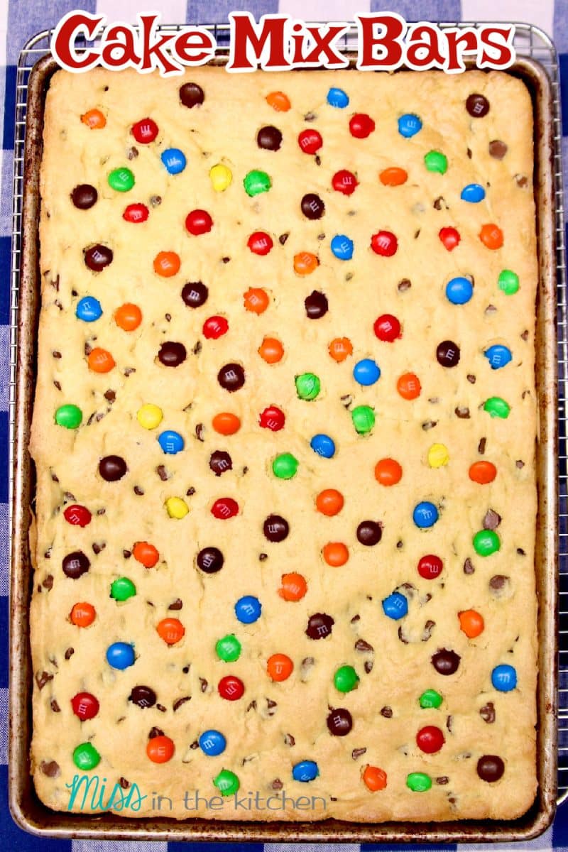 Cake Mix Bars made with a cake mix.