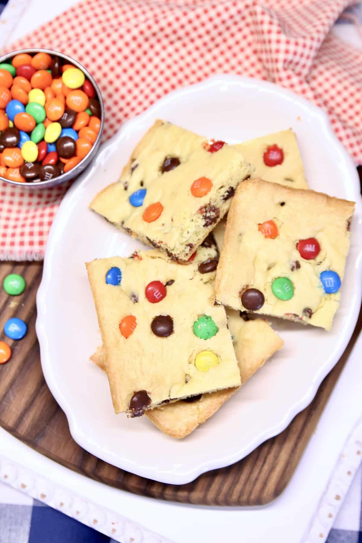 Cake mix bars on a plate.