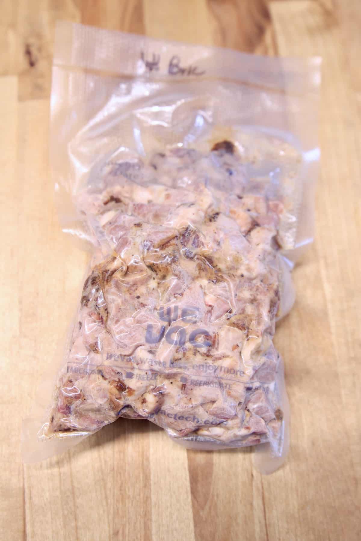 How to store leftover pulled pork. Smoked pork in vacuum sealed bag.