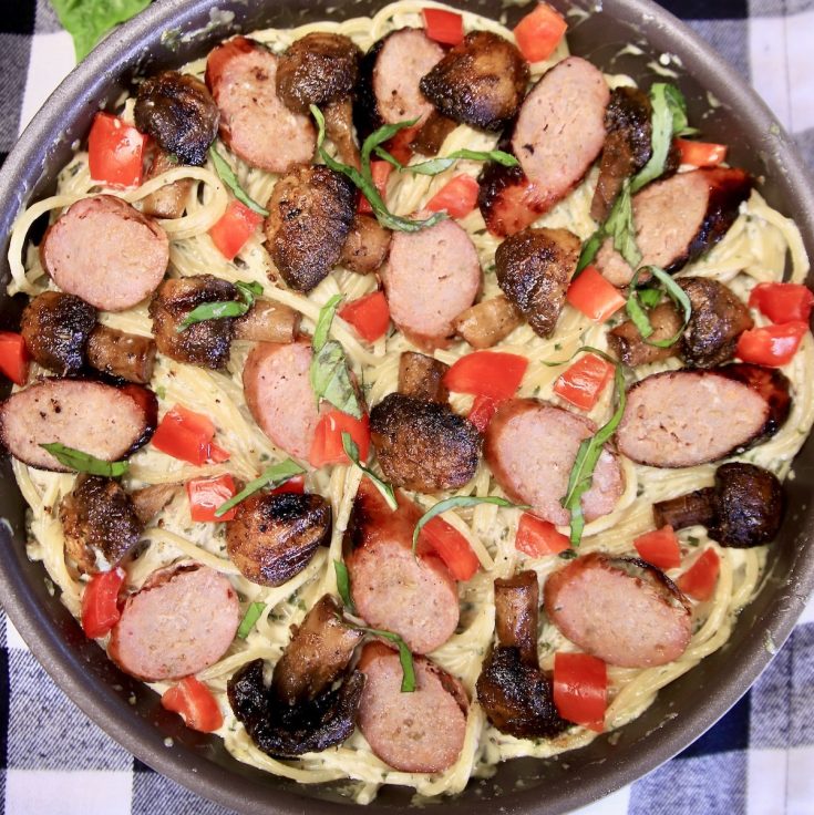 Creamy Pesto Sausage Pasta Miss in the Kitchen
