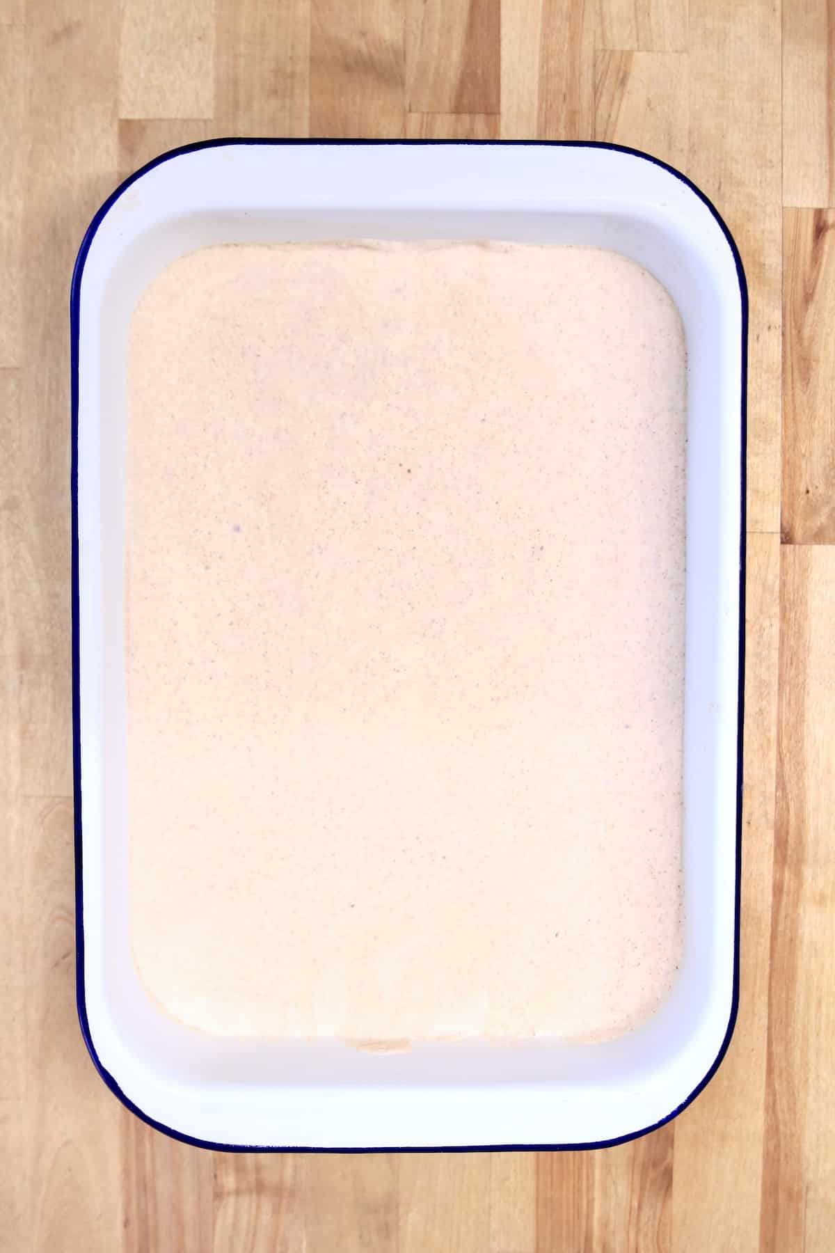 Pan of frozen Cinnamon Ice Cream.