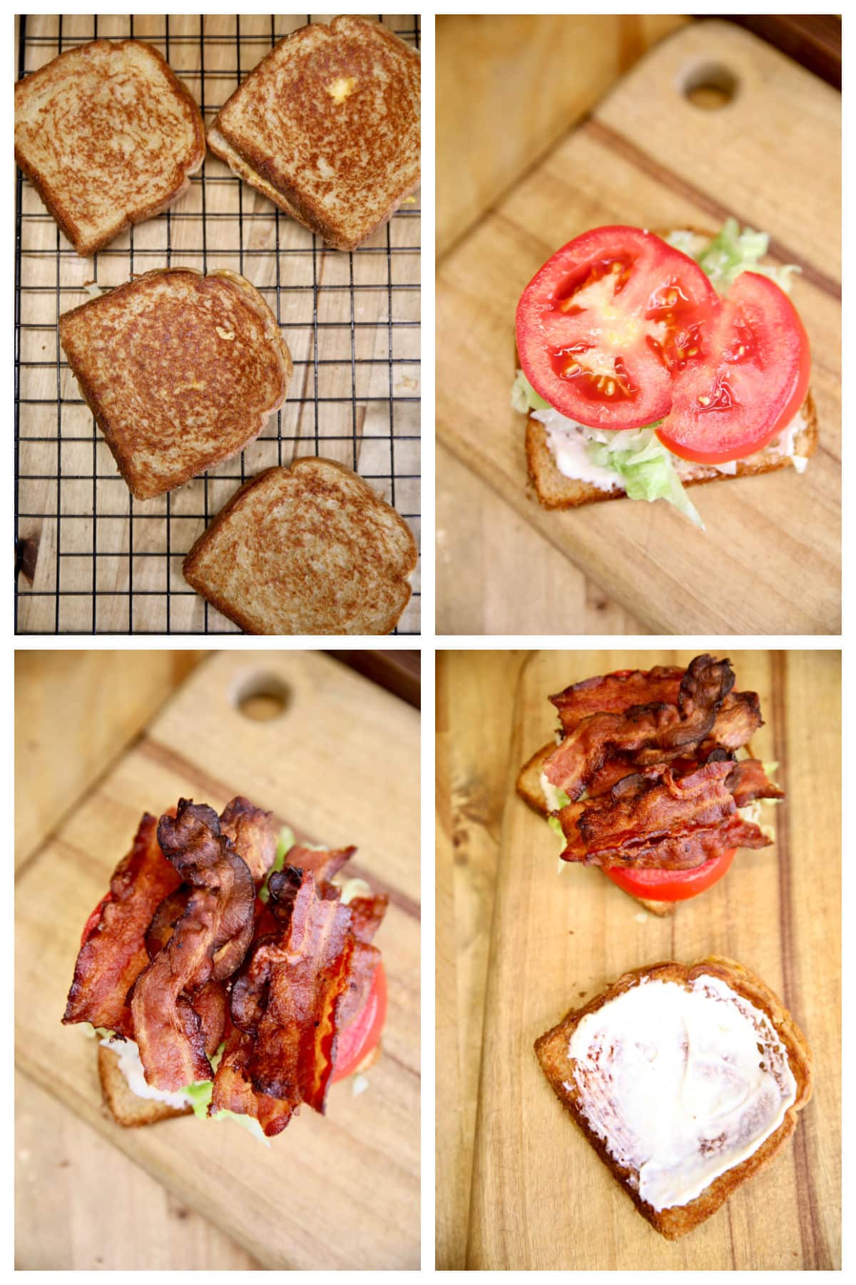Collage making Grilled Cheese BLT.