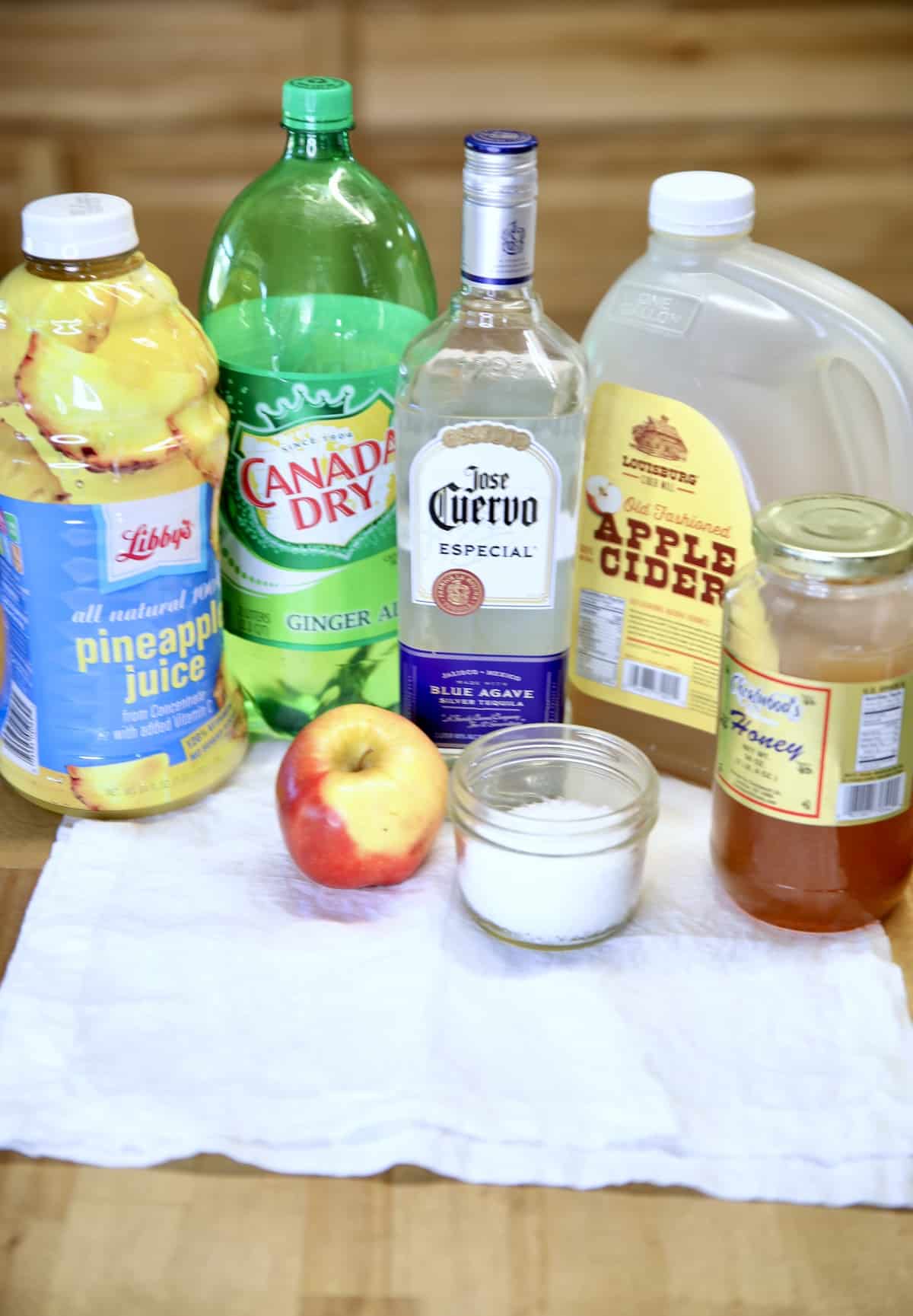 Ingredients for Apple Cider Margaritas.