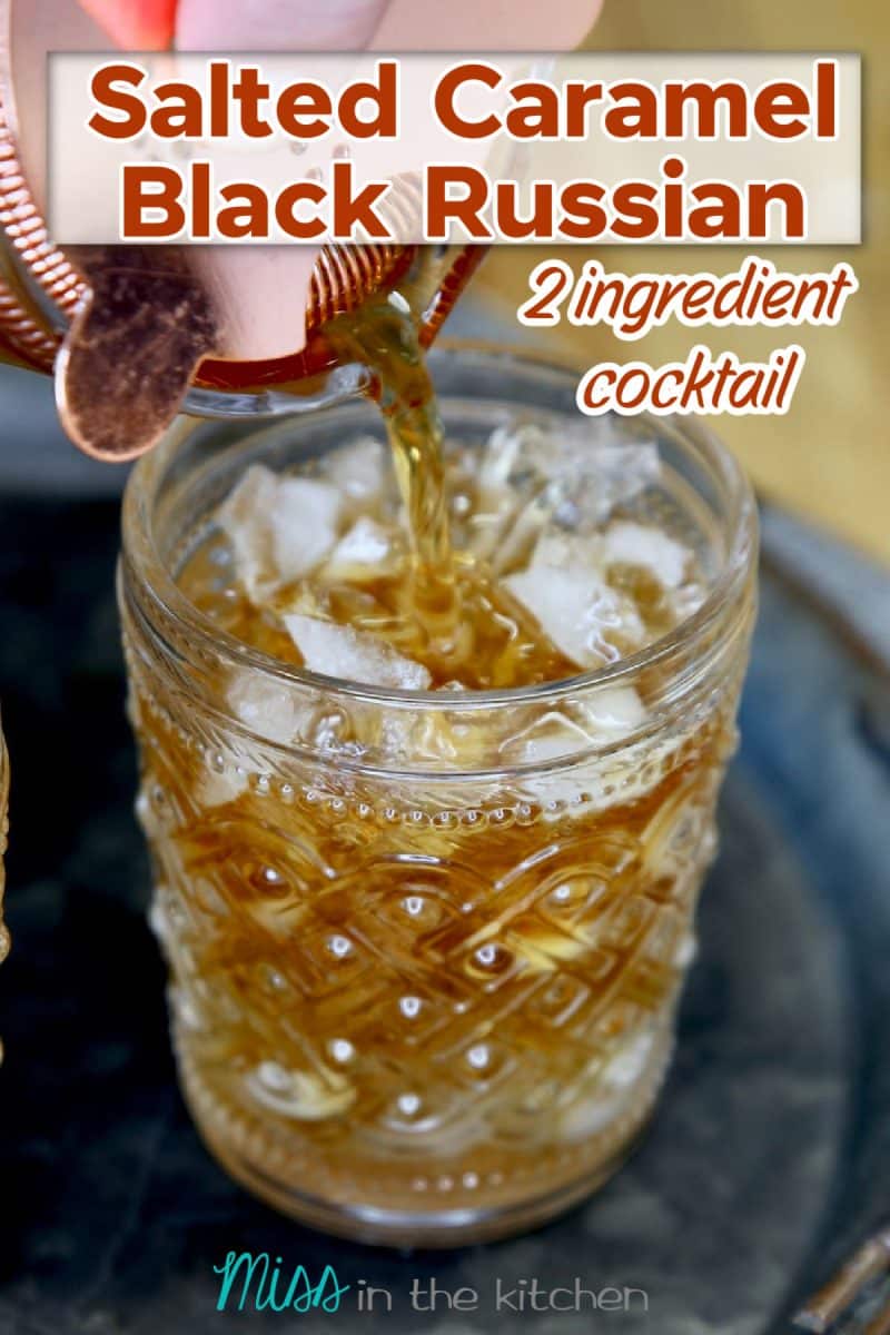 Salted Caramel Black Russian Cocktail.