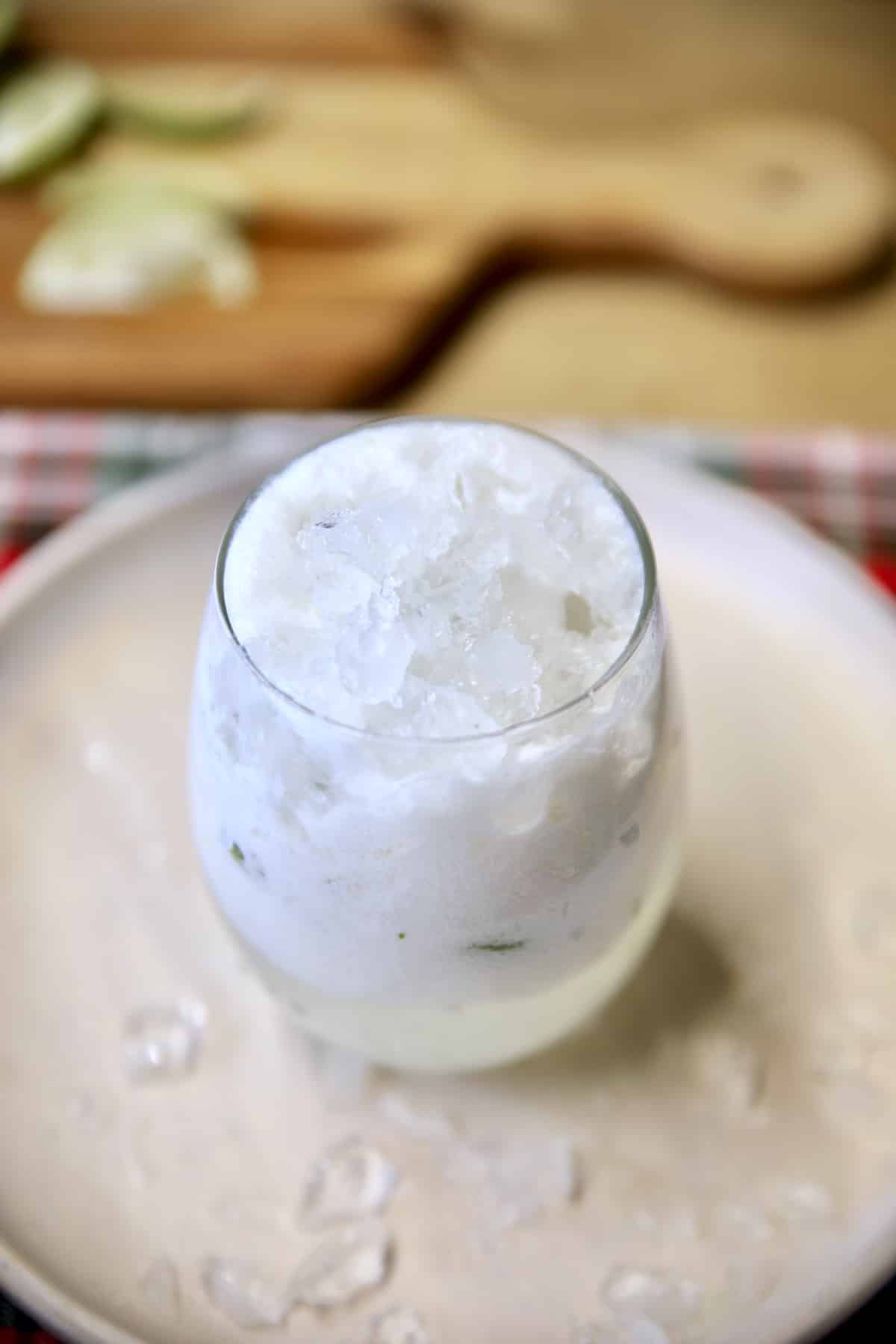 Coconut White Mojito in a glass.