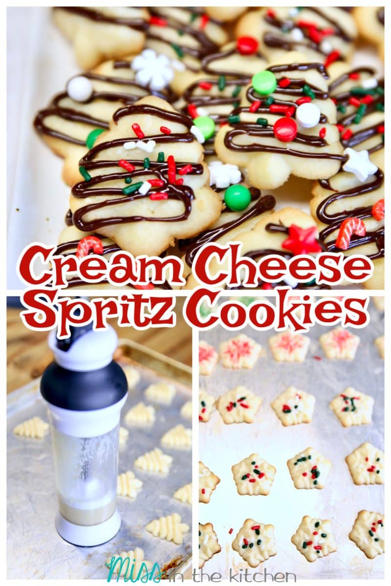 Cream Cheese Spritz Cookies collage.