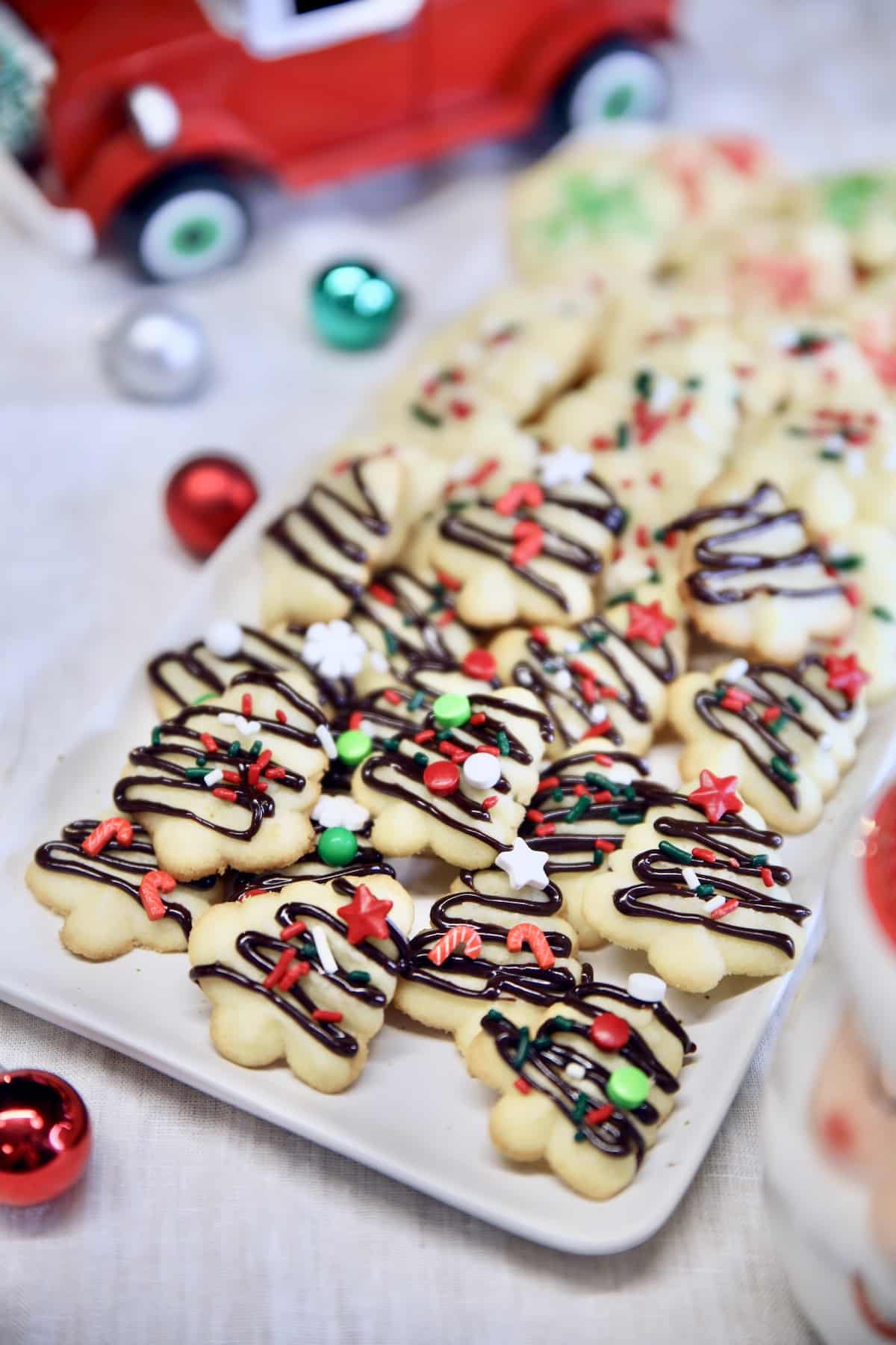 Tray of Christmas cookies.