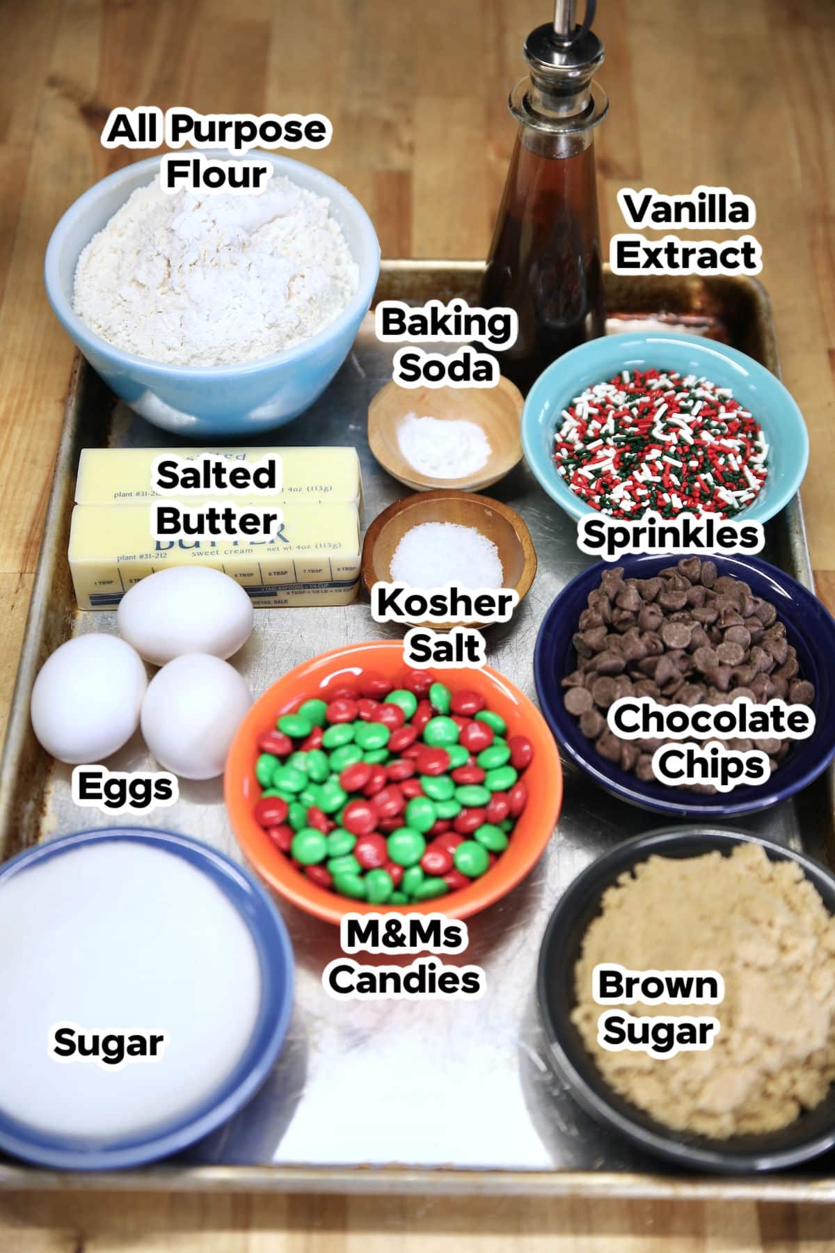 Ingredients for Chocolate Chip Sprinkle Cookies